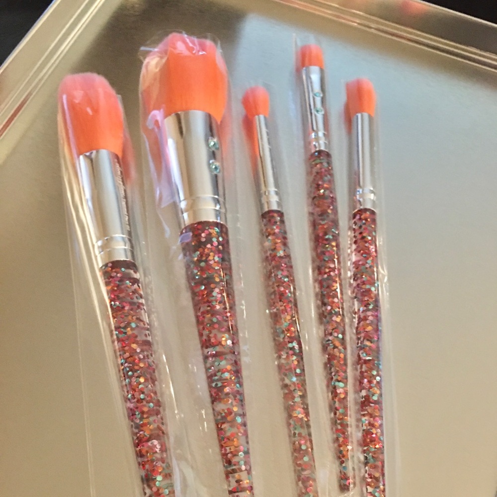 5 piece Sparkle Makeup Brush Set NEW - Picture 5 of 11